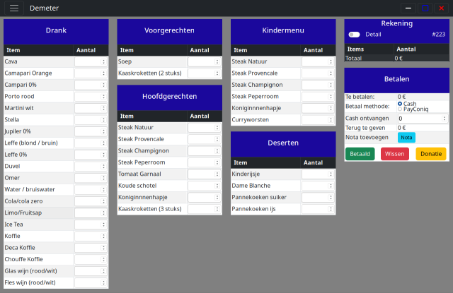 Kassa tool plaatselijke sportclub
